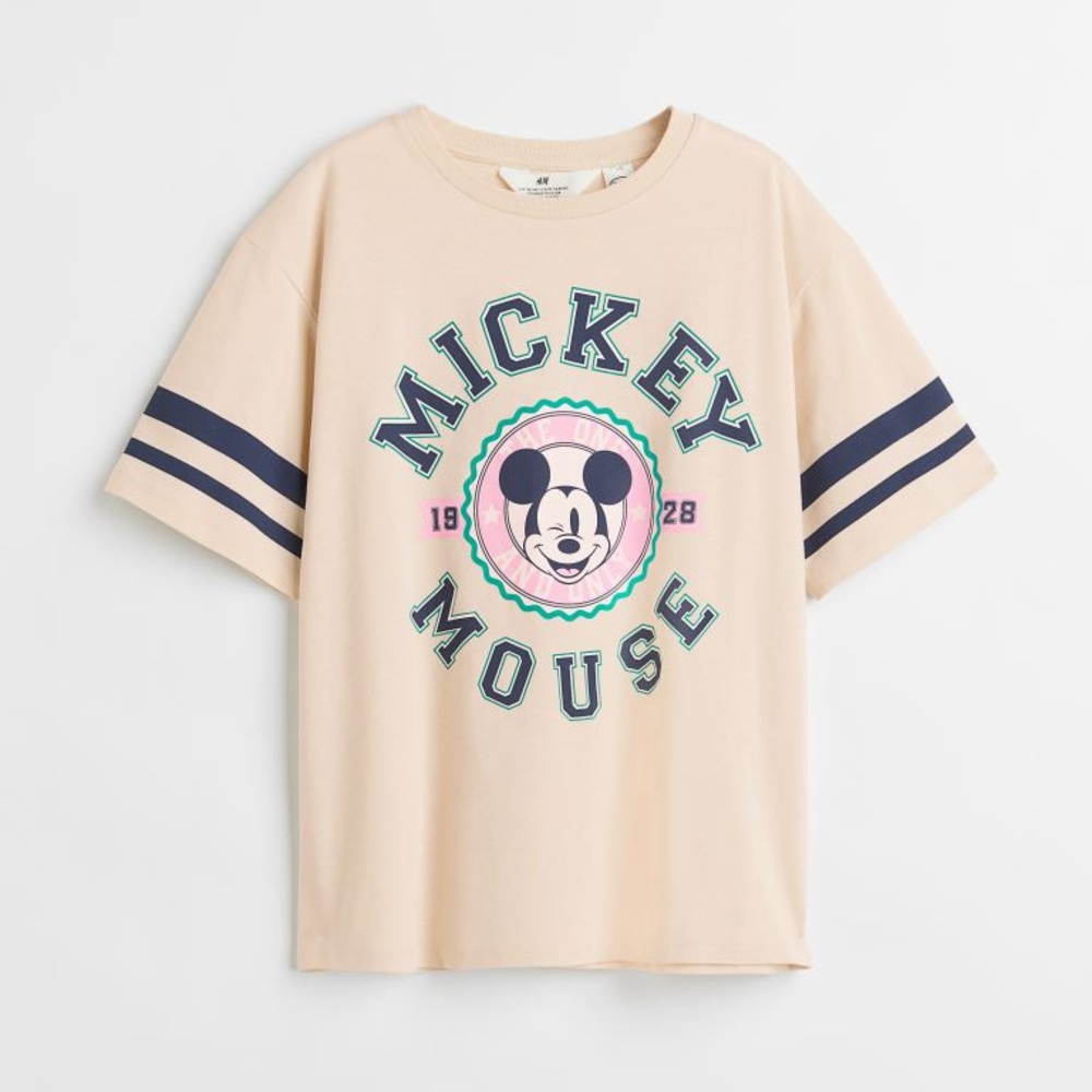 H&M Light Beige Mickey Mouse t-shirt Youth 16/18 or Women's small